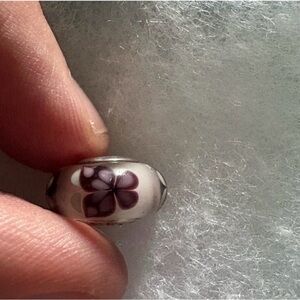 Pandora Bead with Purple Butterfly design